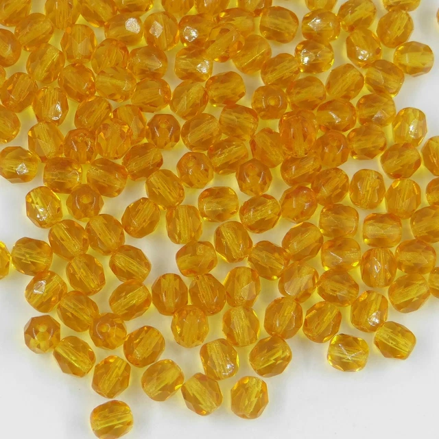 F6 T *** 30 perles à facettes verre de Bohême 6MM TOPAZ