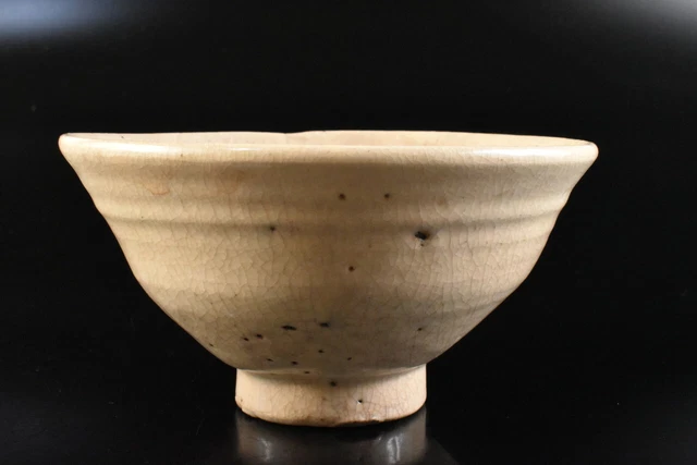 M1484: XF Korean Li Dynasty White glaze TEA BOWL Green tea tool Tea Ceremony