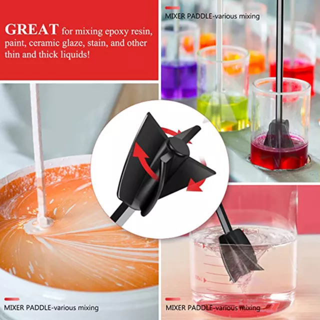 6pcs Reduce Bubbles Powerful Epoxy Resin Paint Stirrer Mixing Paddle Silicone