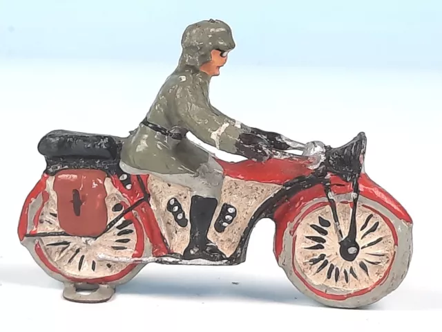 Elastolin -  Soldat auf Motorrad Kradmelder mit Haube Militär II. WK Masse RAR