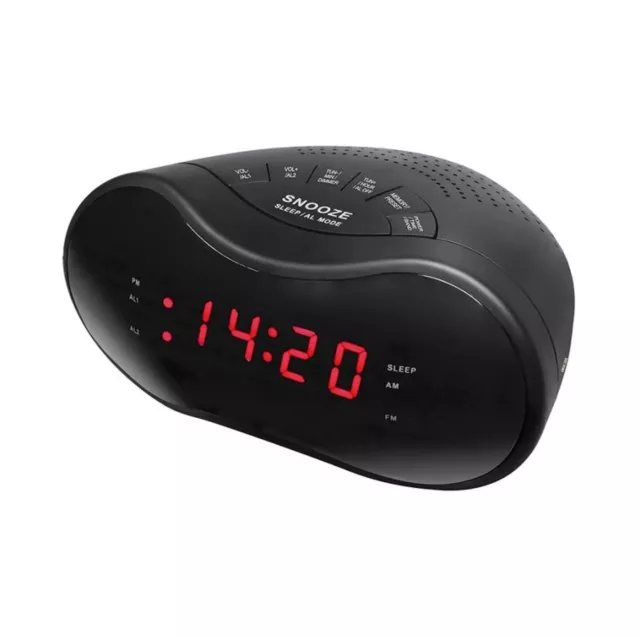 Radio Sveglia Digitale Display Led Radiosveglia Fm Allarme Funzione Snooze Fm