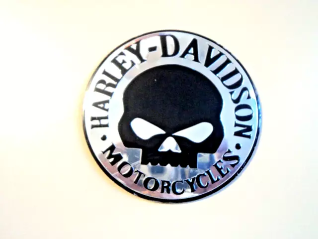 1x Harley Motorcycles Metal Round Decal Biker Emblem Badge Logo Sticker Skull V