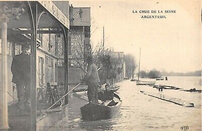 Cpa 95 La Crue De La Seine A Argenteuil