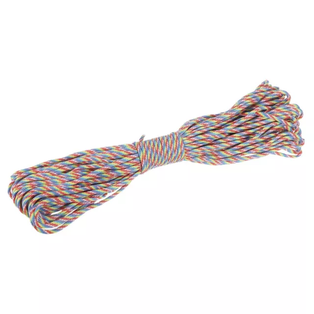 Seil Geflecht Schnur 100ft/30M 7-Strand Kern 5mm Durchmesser Regenbogen Color