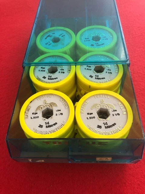 TORTUE 6 bobines fil de pêche nylon 35 8.2 kg lbs 18 N 75/85 100 m 110 Yds
