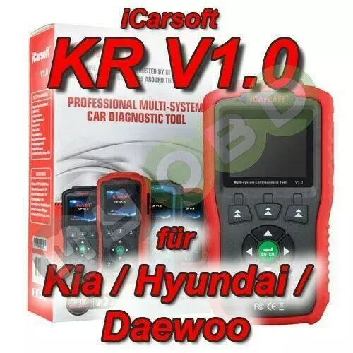 Dispositivo diagnostico iCarsoft KR v1 per Kia Hyundai Daewoo OBD diagnostico airbag ABS e molto altro.