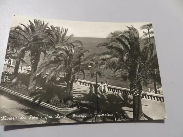 CP Tarjeta Postal Vintage Sanremo Riviera De Flores Shipped 1956