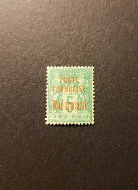 Briefmarke Frankreich Kolonie Madagascar N°14 Neu MH 2 Zähne Kurzarm 1922 Wert