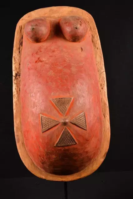 21734 A Primitive Large African Makonde Belly Mask Tanzania