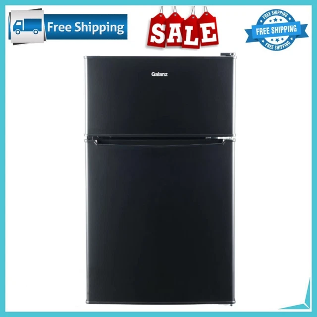 GALANZ 3.1 CU ft Two Door Mini Fridge with Freezer Estar, Black 164.05