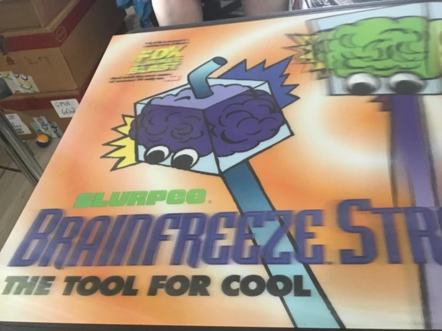 7-11 Slurpee Machine "Brain Freeze Straws" Advertising Sign