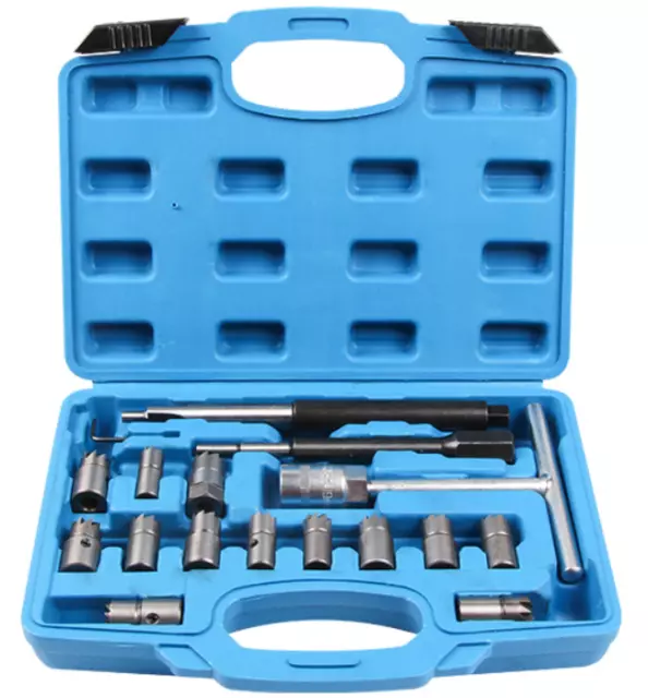 17pc Diesel Injector Seats Cutter Set Universal Tool Kit Set for BMW FordCitroen