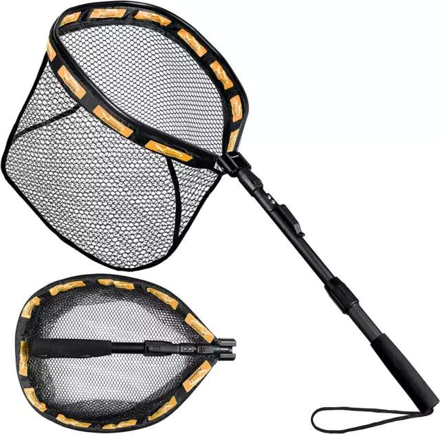 FLOATING FISHING RUBBER Coated Fish Easy Catch Nets Freshwater for and  Release $45.99 - PicClick
