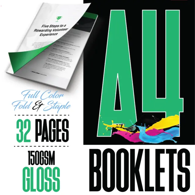 A4 Brochure Booklet Printing on 150GSM Gloss 32 Pages Printed Booklets 148x210mm