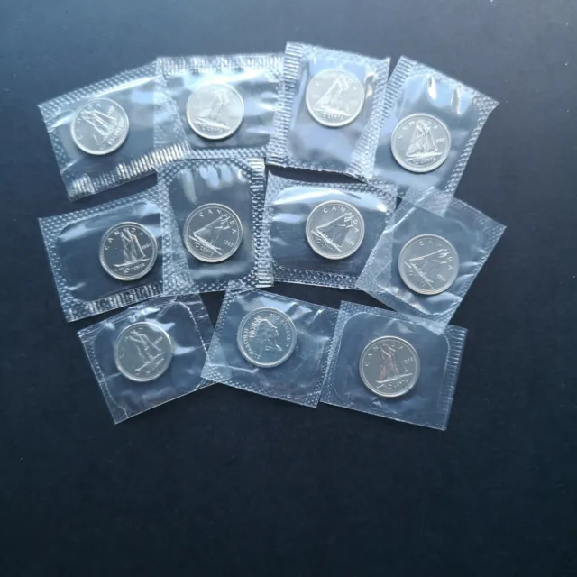 ***  Canada 10 Cents  Lot  1990 - 1999 + 1998 W   *** Proof  Like  Sealed  ***