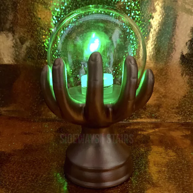 GOLD HAND CRYSTAL BALL CLOCHE fortune teller orb psychic Halloween decor mystic 2
