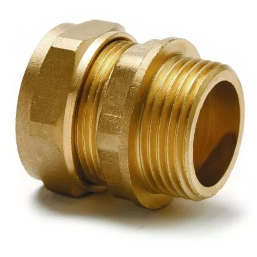 Brass Compression 22mm x 3/4" BSP Male Iron to Copper Straight Coupler Adaptor