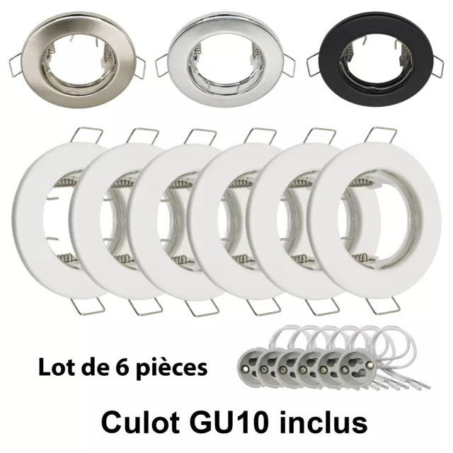 Spot de plafond ENCASTRABLE | ROND | GU10 | ALUMINIUM | Lot de 6 pièces