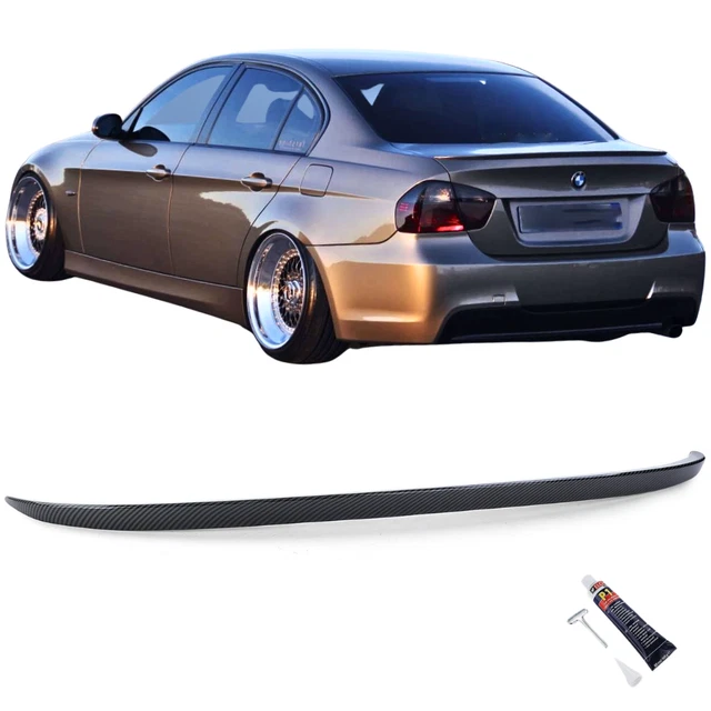 Aileron Arrière Pour BMW Série 3 E90 - Becquet Coffre Style Carbone Noir Brillant (2004-2011)