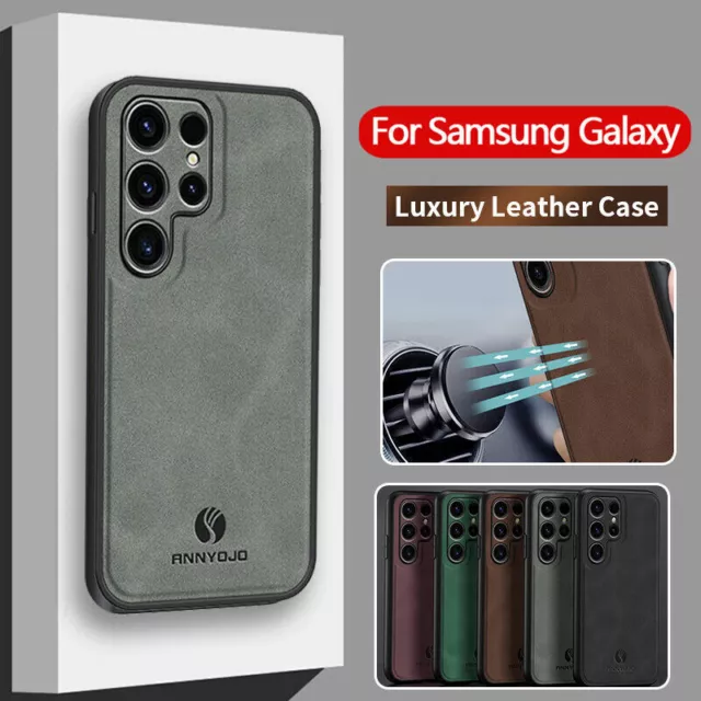 Hülle Für Samsung S23 S24 Ultra A14 A34 A54 Schutzhülle Magnet Leder Case Bumper