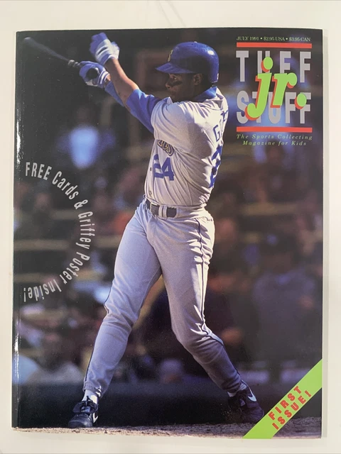 Tuff Stuff Jr. July 1991. 1st Edition w/ Ken Griffey Jr. Cover, Cards & Poster