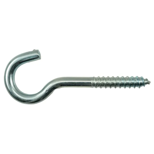 3/8" x 1-1/16" x 4-7/8" Zinc Plated Steel Screw Hooks (10 pcs.)