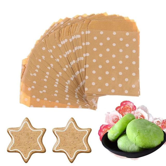 Wave Dot Baking Kraft Paper Bag Packing Pouch Popcorn Bag Candy Biscuit Bags