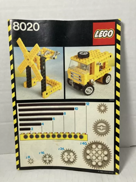 1984 Lego # 8020 Technic Building Set Manual Only Excellent Condition  Germany