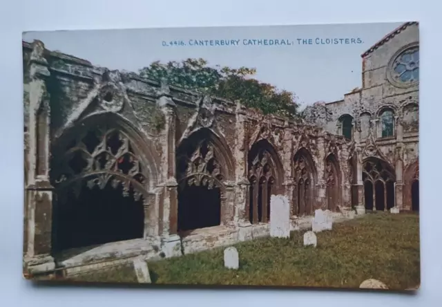 Unposted Photochrom Celesque Postcard - Canterbury Cathedral. The Cloisters  (b)