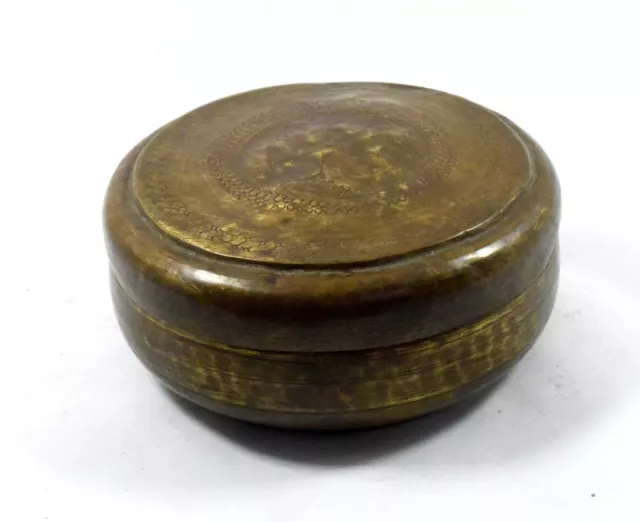 1850 Vintage Real Old Hand Crafted Brass Unique Chapatti Bread Box. G66-97