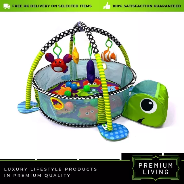 Kids 3 in 1 Turtle Baby Gym Activity Floor Mat Ball Pit & Toys Baby Play mat B58