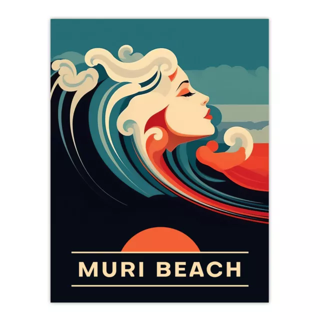 Seaside Calls Muri Strand Kochen Inseln Wellen Frau Wandkunst Poster Druck Bild