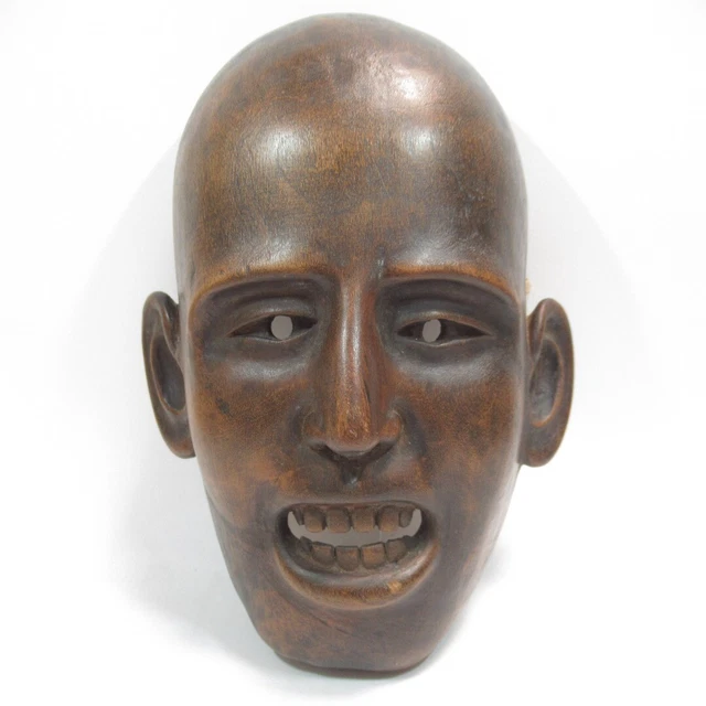 Wooden Mask Possibly Nepalese / Tibetan Carved Unknown Origin / Age 28cm