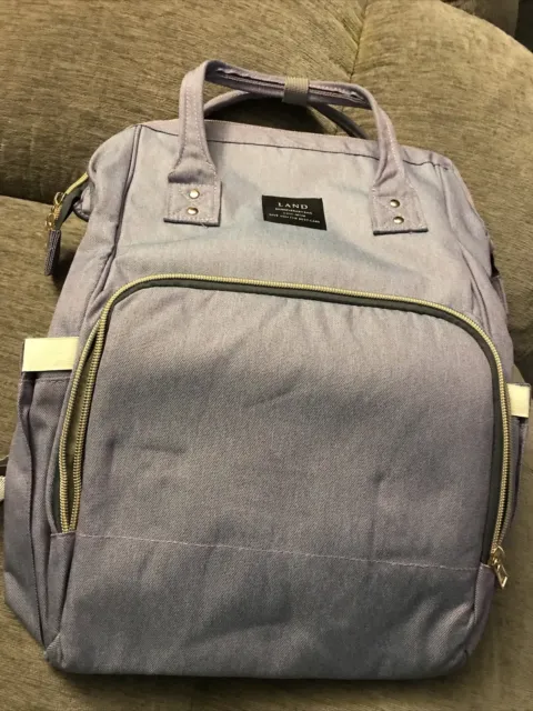 Mommy Maternity Diaper Bag Large Capacity Travel Backpack Lavender Organizer NEW