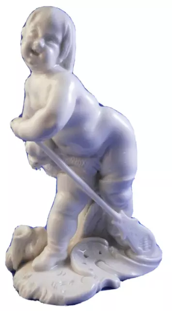Raro Antigüedad 18thC Nymphenburg Porcelain Neptune Figura Estatuilla De