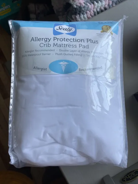 Sealy Baby Allergy Protection Plus Waterproof Fitted Crib Mattress Pad NEW