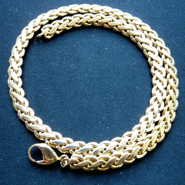 Joli collier VINTAGE doré / métal / perle / orange - Montres & Bijoux