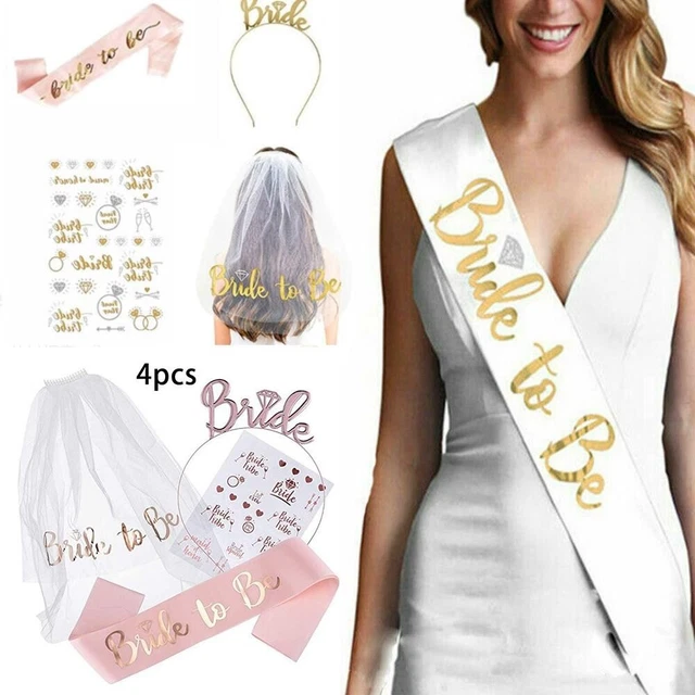 Durevole Sposa Velo Abito Matrimonio Notte Set Parte Ricambio Oro Rosa/Oro