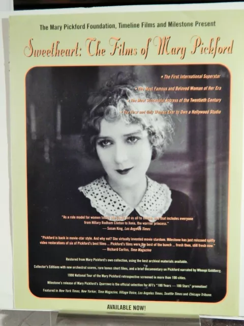 Films Of Mary Pickford 1990S Video Dealer Brochure, Rare Ephemera