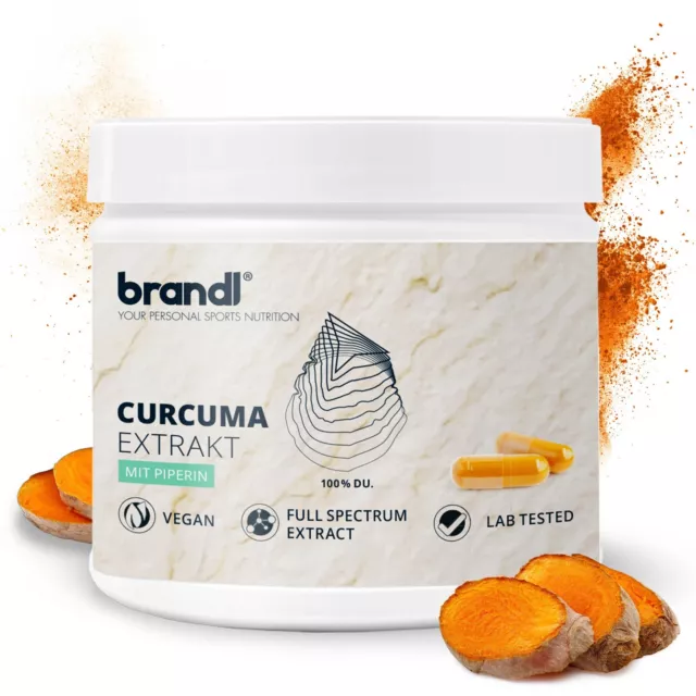 Curcuma Kapseln mit Curcumin aus Vollspektrum Kurkuma-Extrakt plus Piperin