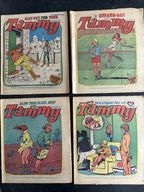 4 X Tammy Girls  vintage Comics Like Jinty  Feb /March/June 1977 John Curry