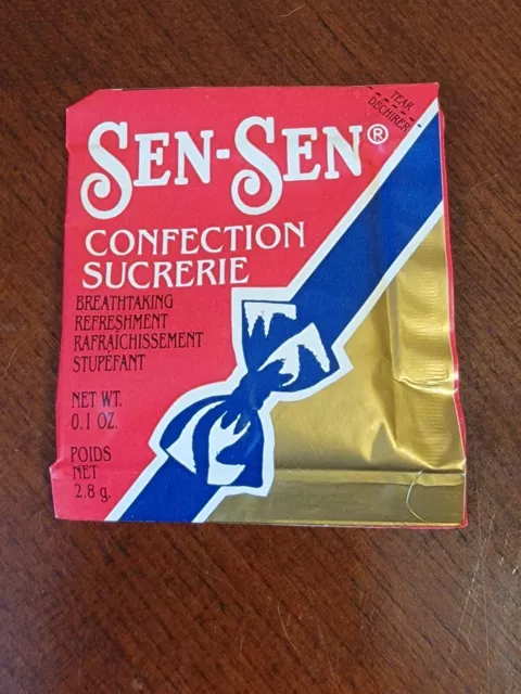 VINTAGE OLD CANDY SEN SEN MINTS LICORICE BREATH FRESHENER 1 PACKET RARE Sen-Sen