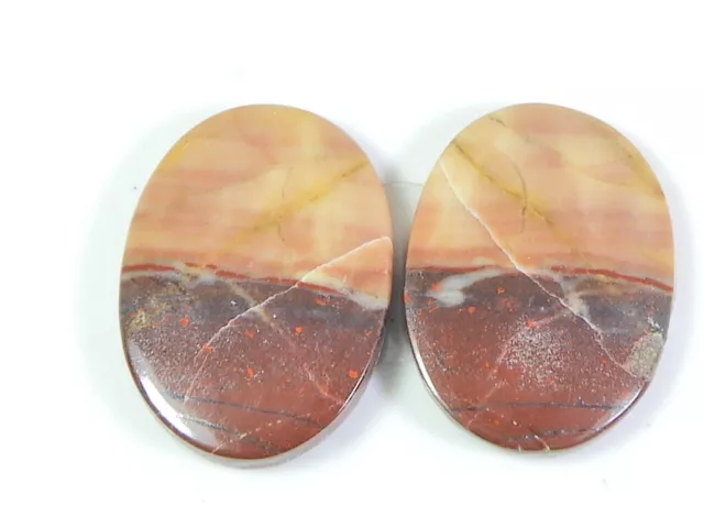 30Cts.Natural Red jasper Matched pair Oval Cabochon Gemstone 17X23X03 MM j562