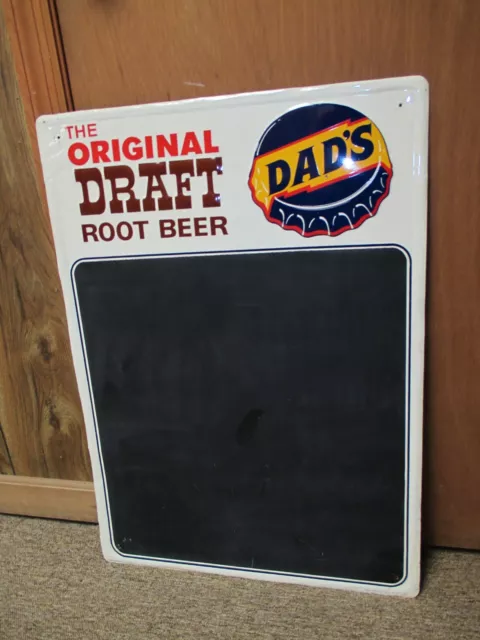 Vintage Embossed DAD'S ROOT BEER Menu Board Tin Soda Sign Non Porcelain ~ LQQK!