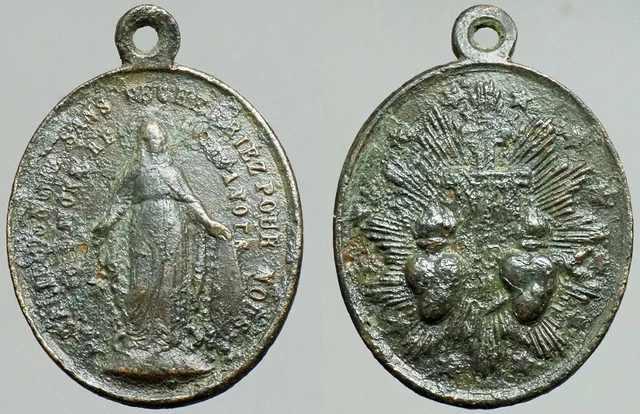 Médaille Vierge à la rose - Argent massif - PremierCadeau Médaille Vierge à la rose - Argent massif - PremierCadeau