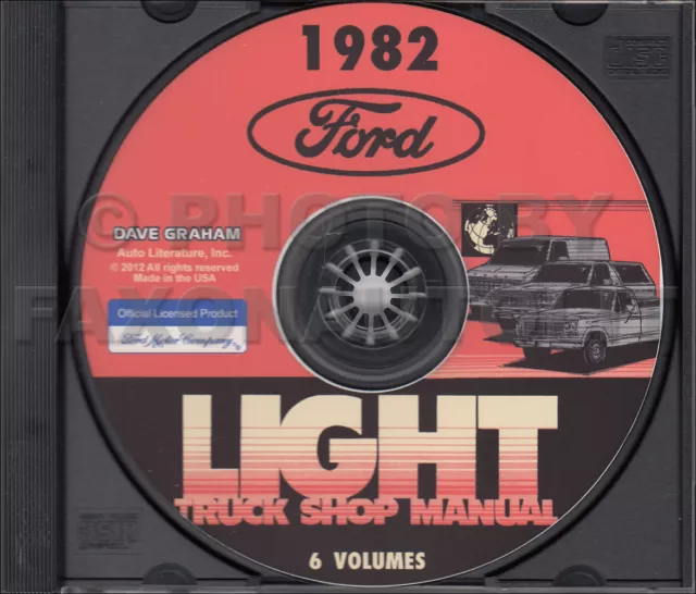 1982 Ford Camion Negozio Manuale 5 Libro Set CD F100 F150 F250 F350 BRONCO Van