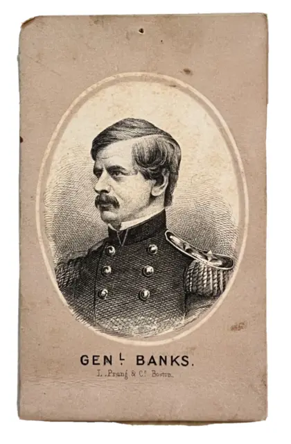 1860's Civil War General Banks CDV Cabinet Card By L. Prang & Co., Boston -1