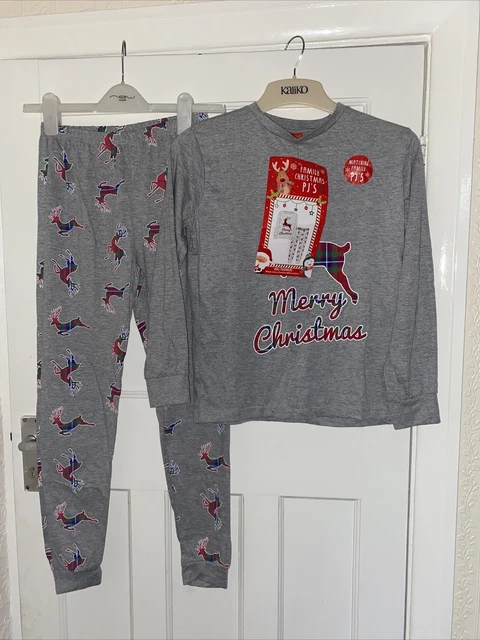 NUOVO pigiama natalizio unisex per bambini taglia 10-11 anni nuovo con etichette ragazzi ragazze