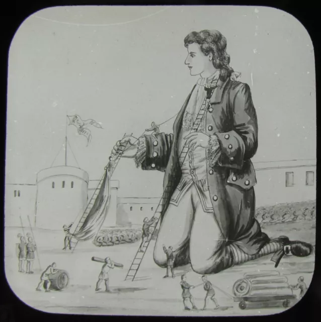 Glass Magic Lantern Slide GULLIVERS TRAVELS NO9 OF SET 2 C1890 FAIRY TALE .. L17