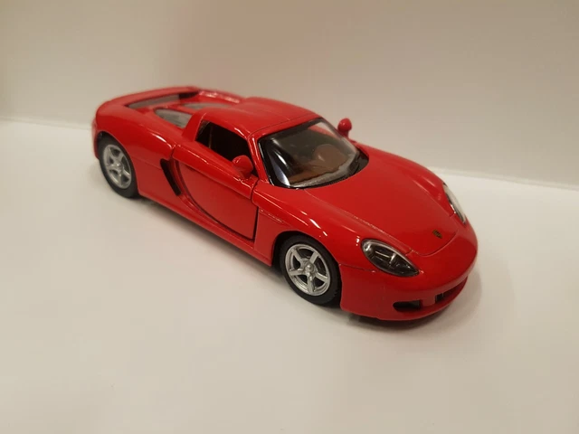 Porsche Carrera Gt Rouge Kinsmart Voiture Jouet Modèle 1/36 Echelle Open Portes